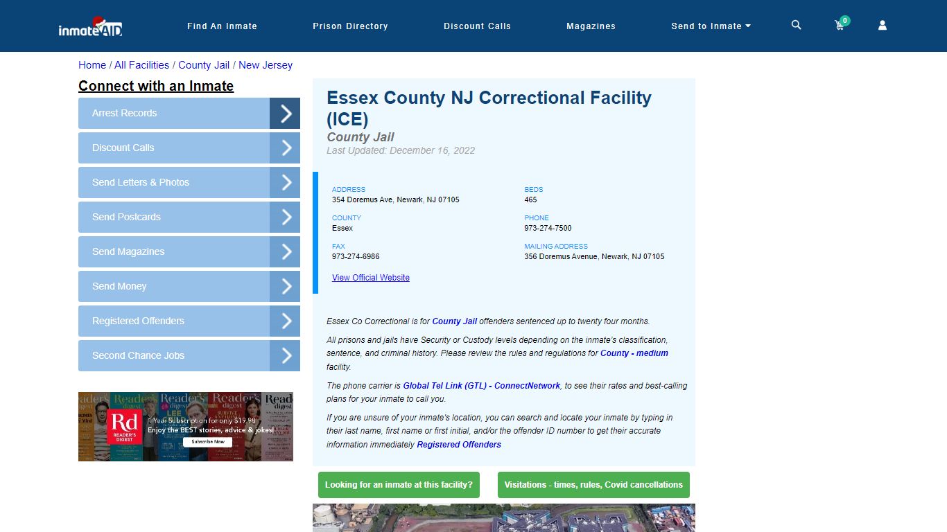 Essex County NJ Correctional Facility (ICE) - Inmate Locator - Newark, NJ